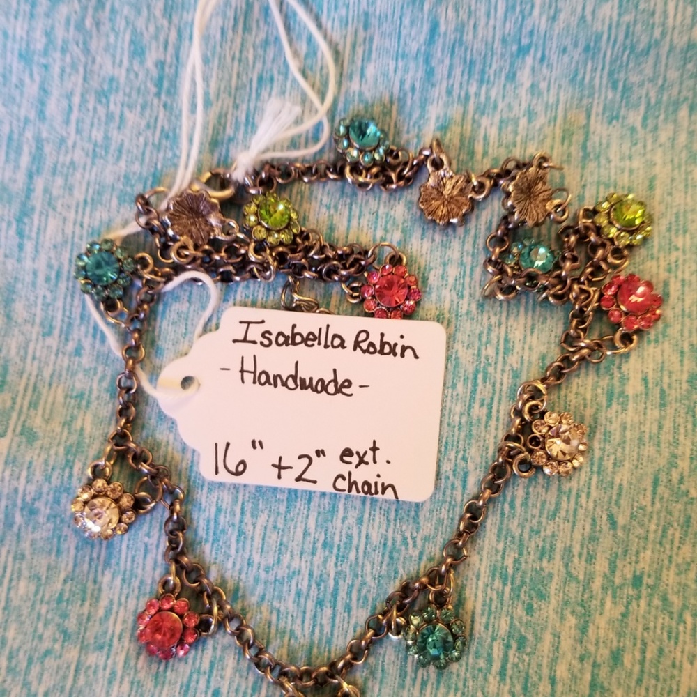 HP🦚 Handmade Glass Crystal Flower Necklace - Picture 6 of 8